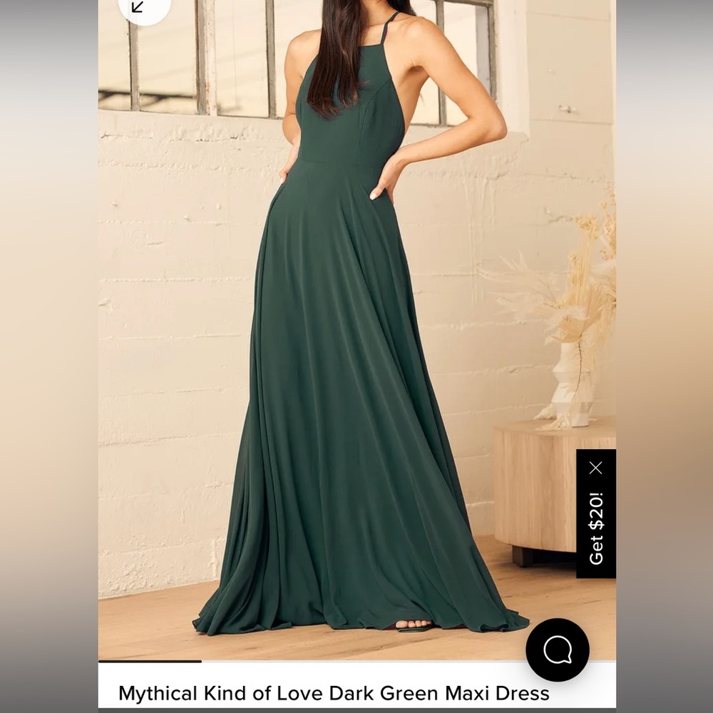 Lulus green maxi dress S